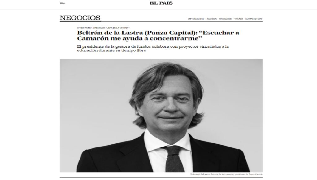 Beltrán de la Lastra (Panza Capital): “Escuchar a Camarón me ayuda a concentrarme”