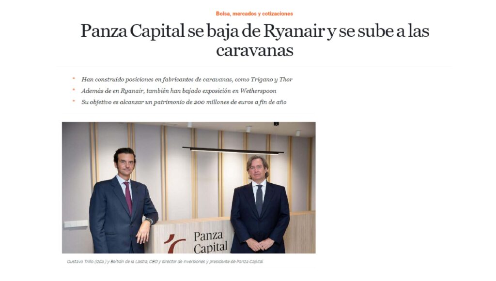 Panza Capital se baja de Ryanair y se sube a las caravanas